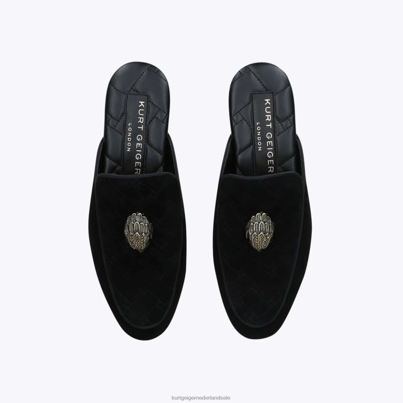 Heren Kurt Geiger N206R658 Londen Holly Eagle-muilezel zwart | schoenen