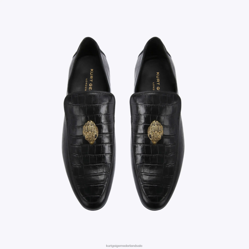 Heren Kurt Geiger N206R627 Londen Hugh Eagle Croc zwart | schoenen
