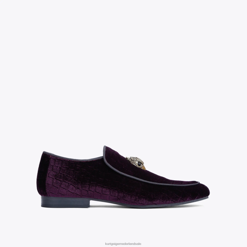Heren Kurt Geiger N206R630 Londen Hugh Eagle fluweel paars | schoenen