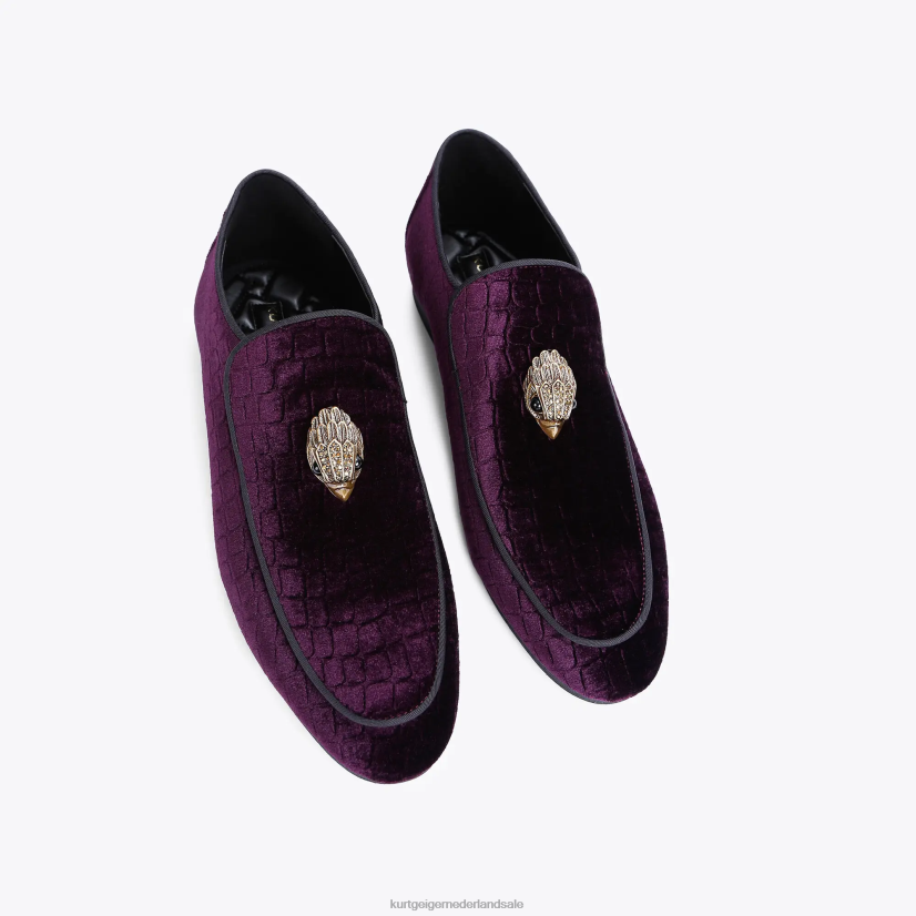 Heren Kurt Geiger N206R630 Londen Hugh Eagle fluweel paars | schoenen