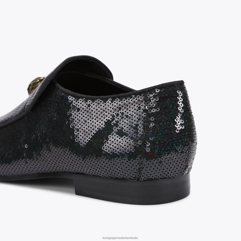 Heren Kurt Geiger N206R633 Londen Hugh Eagle pailletten zwart groen | schoenen