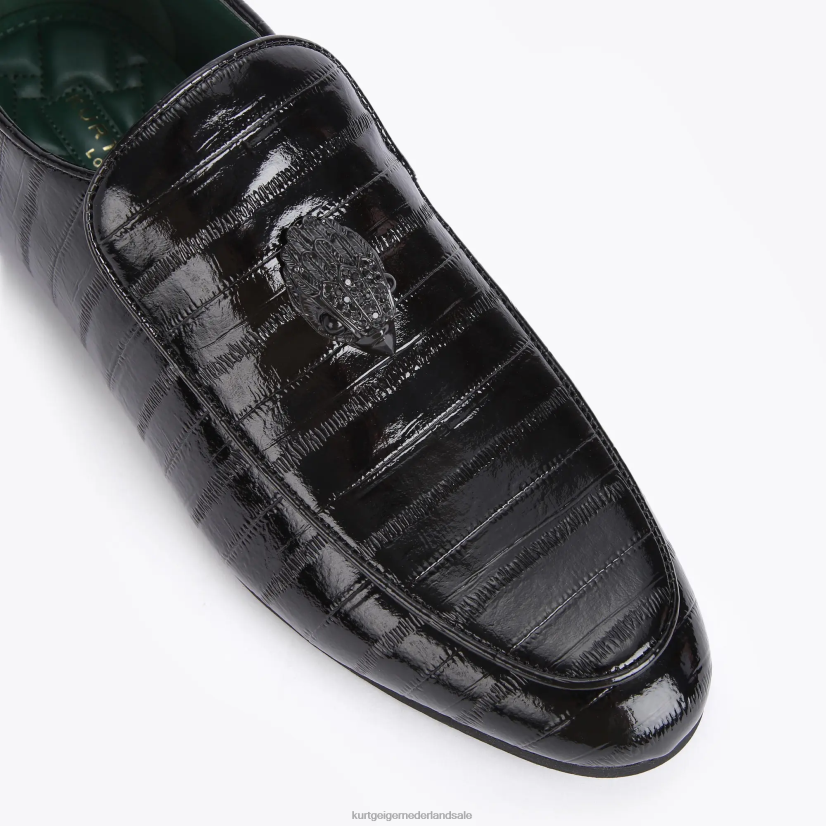 Heren Kurt Geiger N206R659 Londen Hugh Eagle patent paling zwart | schoenen