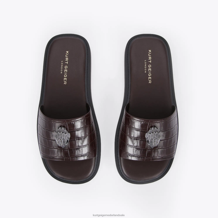 Heren Kurt Geiger N206R498 Londen Oscar-glijbaan bruin | schoenen