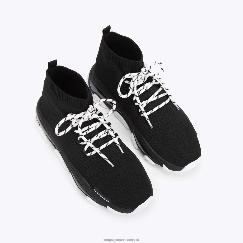Heren Kurt Geiger N206R610 Londen lettie gebreide kant zwart wit | schoenen