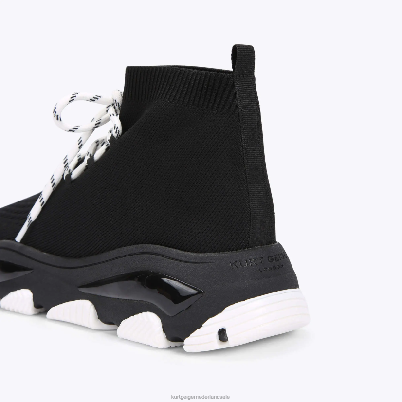 Heren Kurt Geiger N206R610 Londen lettie gebreide kant zwart wit | schoenen