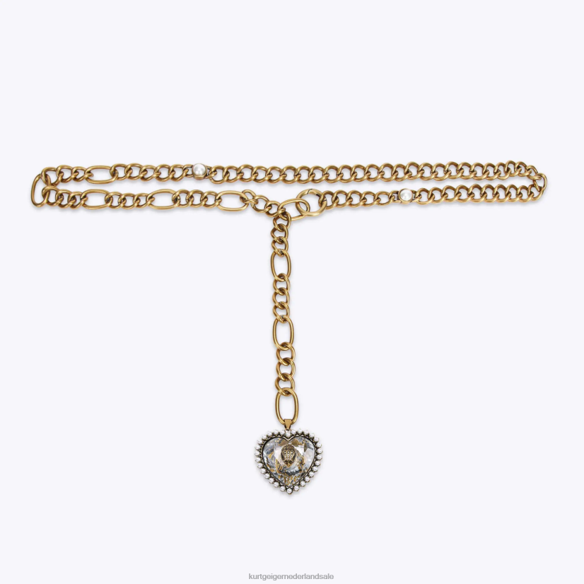 vrouwen Kurt Geiger N206R501 London Eagle hartkettingriem goud | accessoires