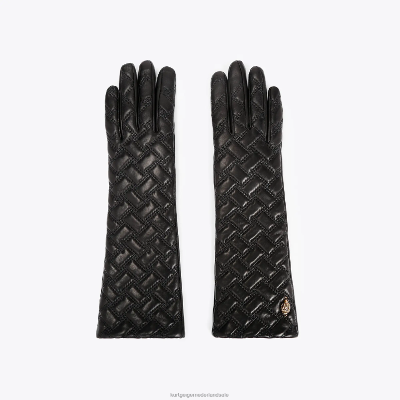 vrouwen Kurt Geiger N206R504 Londen Kensington lange handschoenen zwart | accessoires