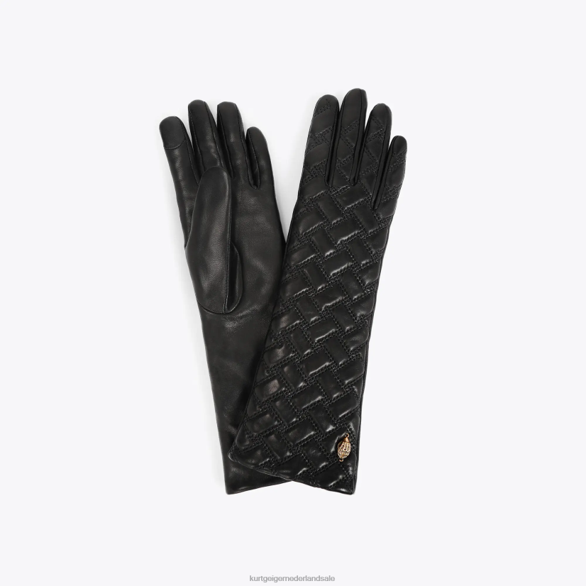 vrouwen Kurt Geiger N206R504 Londen Kensington lange handschoenen zwart | accessoires
