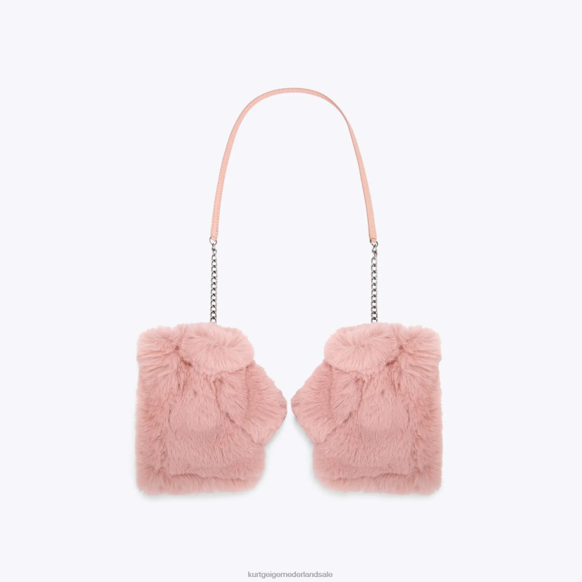 vrouwen Kurt Geiger N206R509 Vingerloze handschoenen van London Poppy roze | accessoires