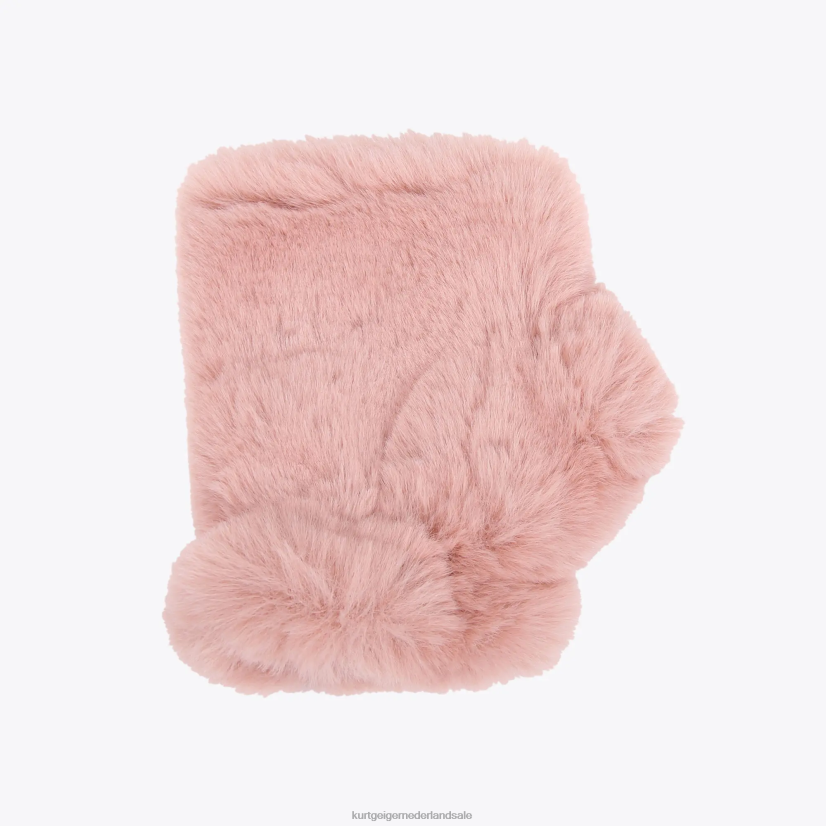 vrouwen Kurt Geiger N206R509 Vingerloze handschoenen van London Poppy roze | accessoires