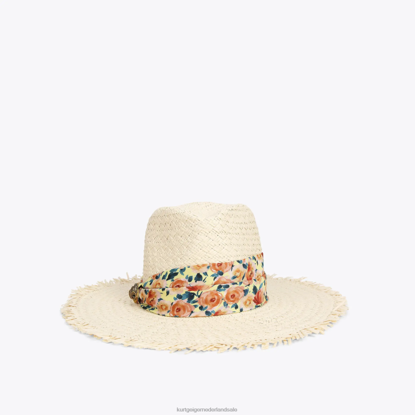 vrouwen Kurt Geiger N206R460 London stroband fedora hoed beige combinatie | accessoires