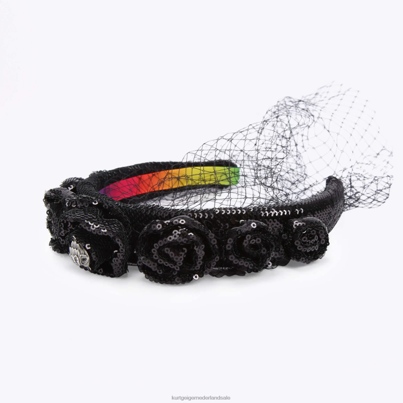 vrouwen Kurt Geiger N206R518 Londen pailletten hoofdband zwart | accessoires