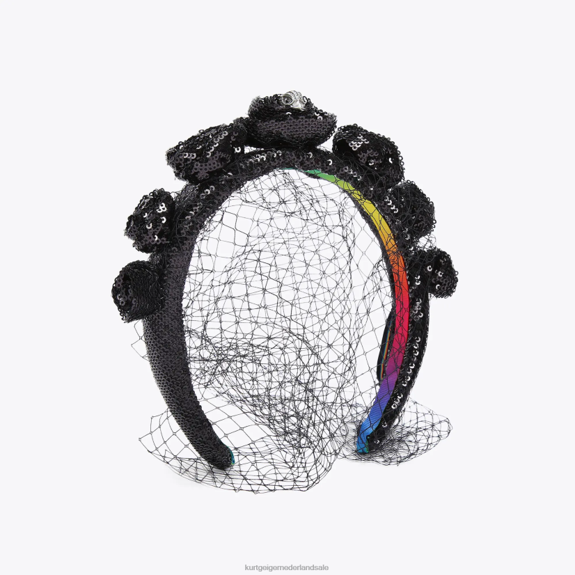 vrouwen Kurt Geiger N206R518 Londen pailletten hoofdband zwart | accessoires