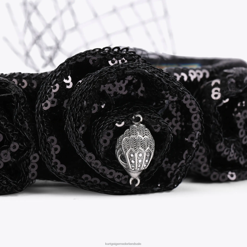 vrouwen Kurt Geiger N206R518 Londen pailletten hoofdband zwart | accessoires