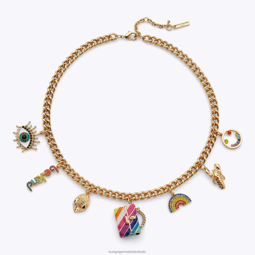vrouwen Kurt Geiger N206R186 Londen multi-charmes ketting goud | accessoires