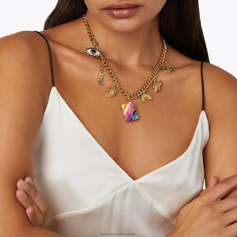 vrouwen Kurt Geiger N206R186 Londen multi-charmes ketting goud | accessoires