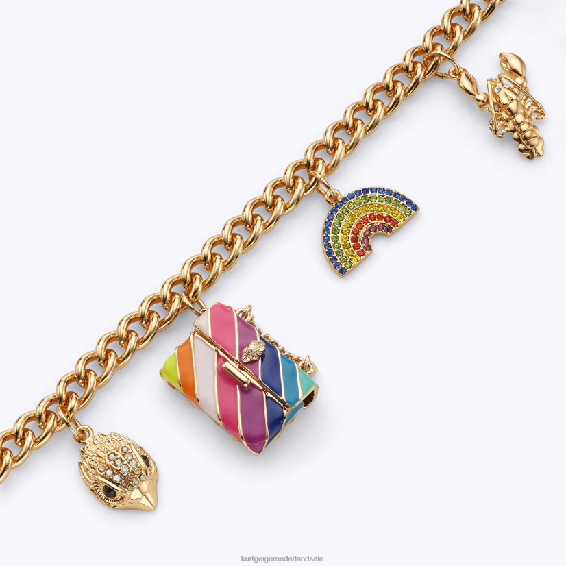 vrouwen Kurt Geiger N206R186 Londen multi-charmes ketting goud | accessoires