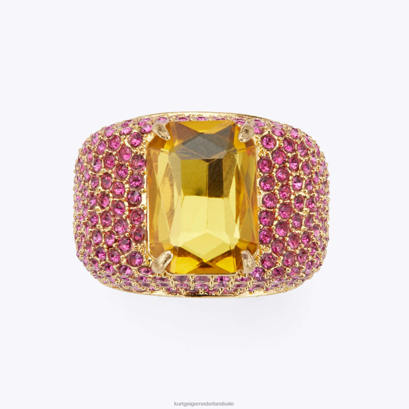 vrouwen Kurt Geiger N206R526 Londen xl kristallen pave ring fushia | accessoires