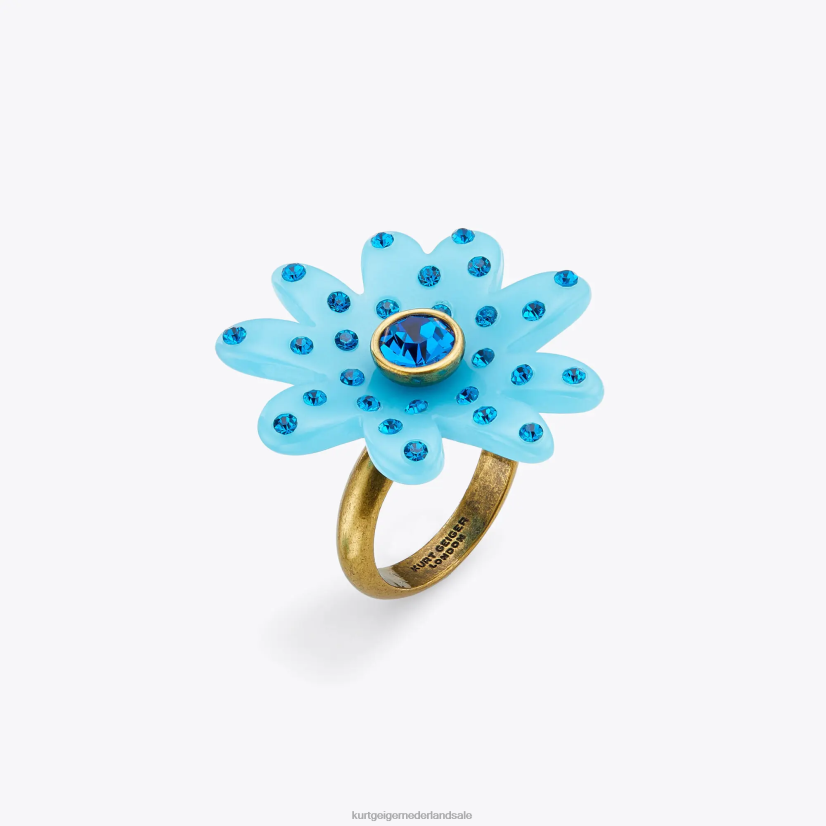 vrouwen Kurt Geiger N206R530 Londen Daisy kristallen ring blauw | accessoires