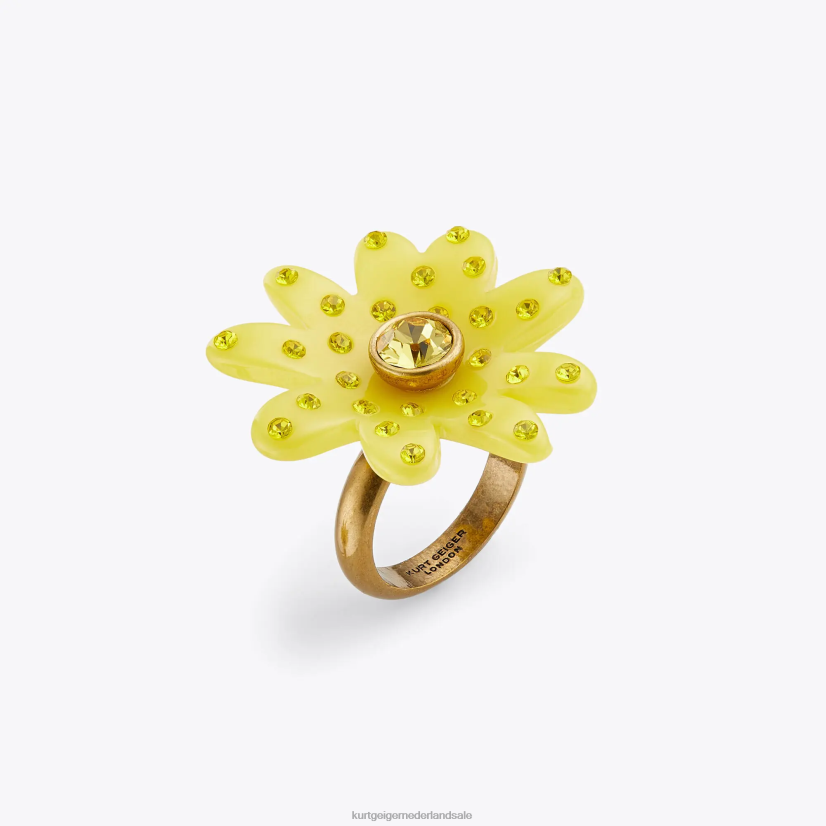 vrouwen Kurt Geiger N206R531 Londen Daisy kristallen ring geel | accessoires