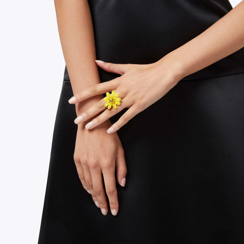 vrouwen Kurt Geiger N206R531 Londen Daisy kristallen ring geel | accessoires