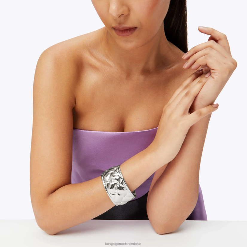 vrouwen Kurt Geiger N206R544 Londen metalen gewatteerde xl armband zilver | accessoires