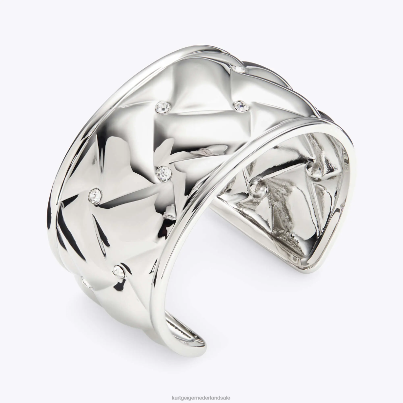 vrouwen Kurt Geiger N206R544 Londen metalen gewatteerde xl armband zilver | accessoires