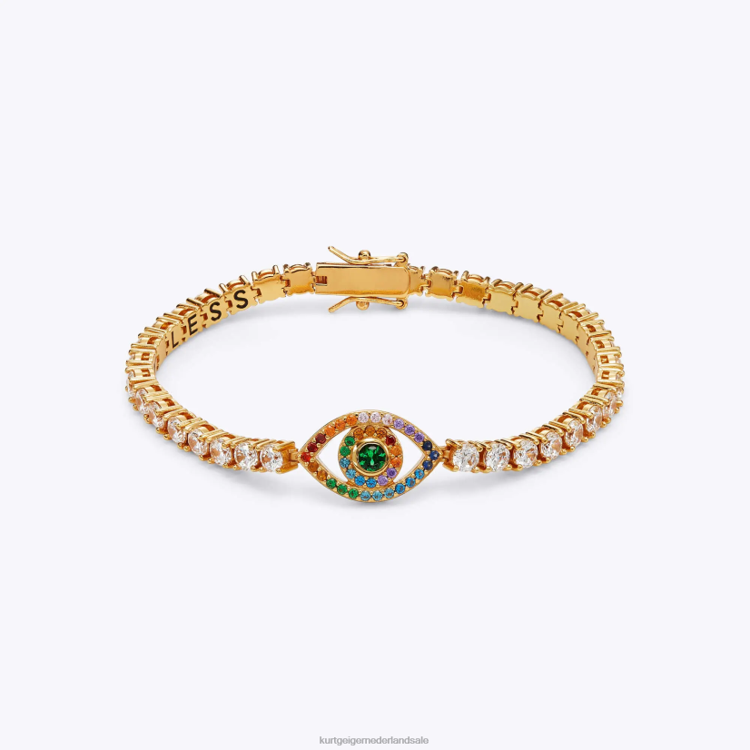 vrouwen Kurt Geiger N206R550 Londen boze oog tennisarmband gouden combinatie | accessoires