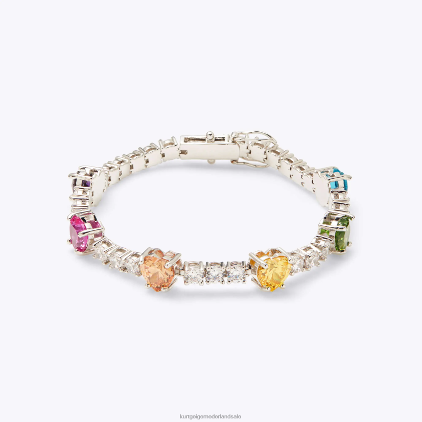 vrouwen Kurt Geiger N206R551 London Hearts tennisarmband zilveren combinatie | accessoires