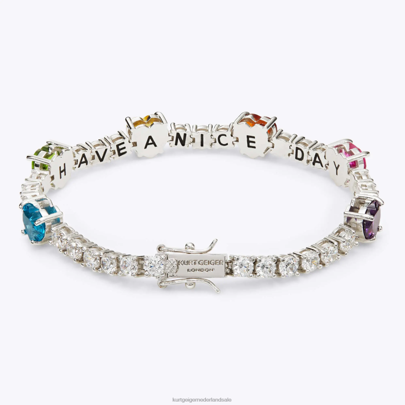 vrouwen Kurt Geiger N206R551 London Hearts tennisarmband zilveren combinatie | accessoires