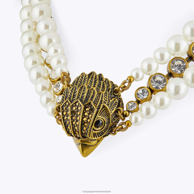 vrouwen Kurt Geiger N206R571 London Eagle Pearl XL ketting wit | accessoires
