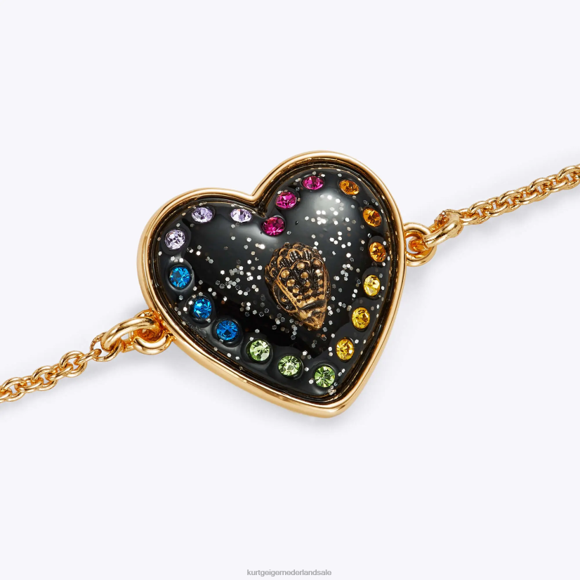 vrouwen Kurt Geiger N206R578 Londen glitter hart armband zwarte combinatie | accessoires