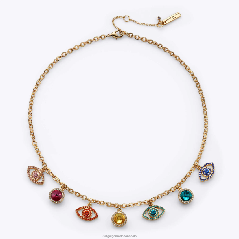 vrouwen Kurt Geiger N206R589 Londen boze oog kristallen ketting goud | accessoires