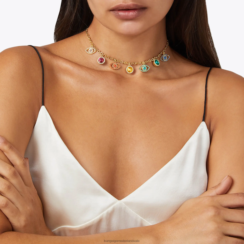 vrouwen Kurt Geiger N206R589 Londen boze oog kristallen ketting goud | accessoires