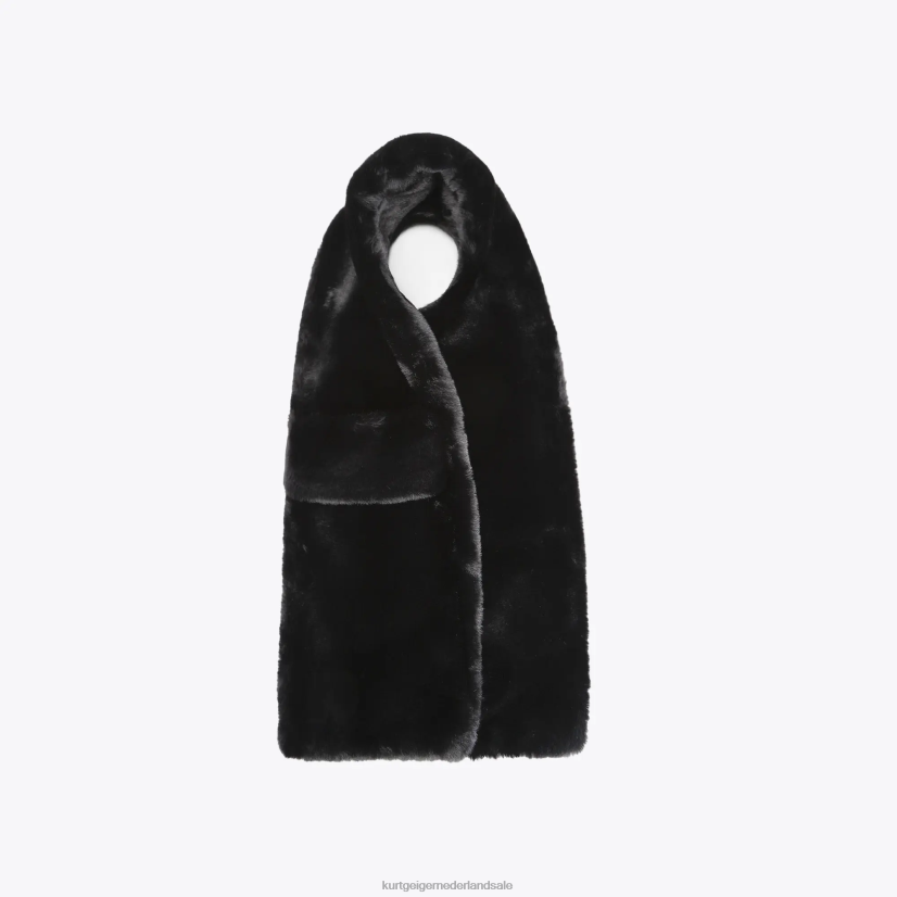 vrouwen Kurt Geiger N206R510 Londen Poppy sjaal zwart | accessoires