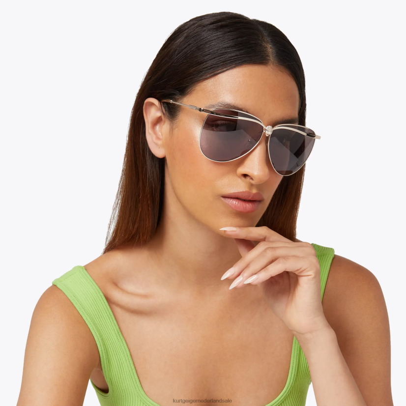 vrouwen Kurt Geiger N206R464 London Eagle pilotenzonnebril goud | accessoires