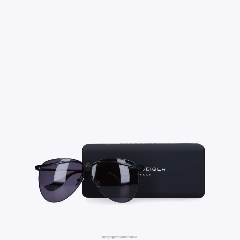 vrouwen Kurt Geiger N206R465 London Eagle pilotenzonnebril zwart | accessoires
