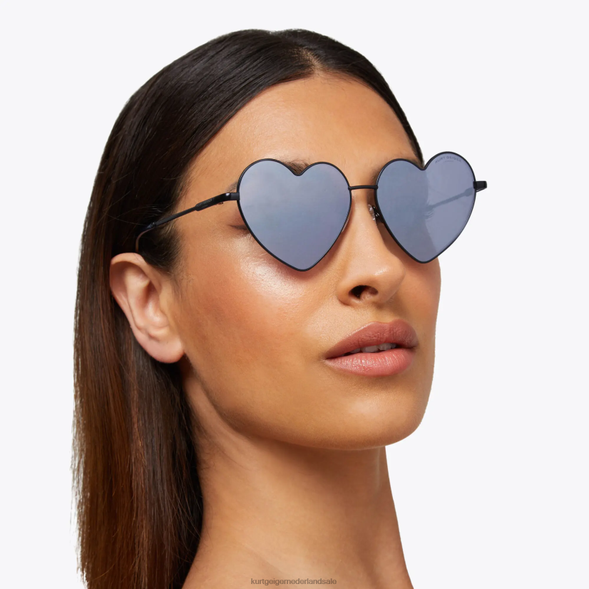 vrouwen Kurt Geiger N206R466 London metalen hartzonnebril zwart | accessoires