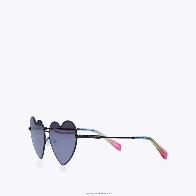 vrouwen Kurt Geiger N206R466 London metalen hartzonnebril zwart | accessoires