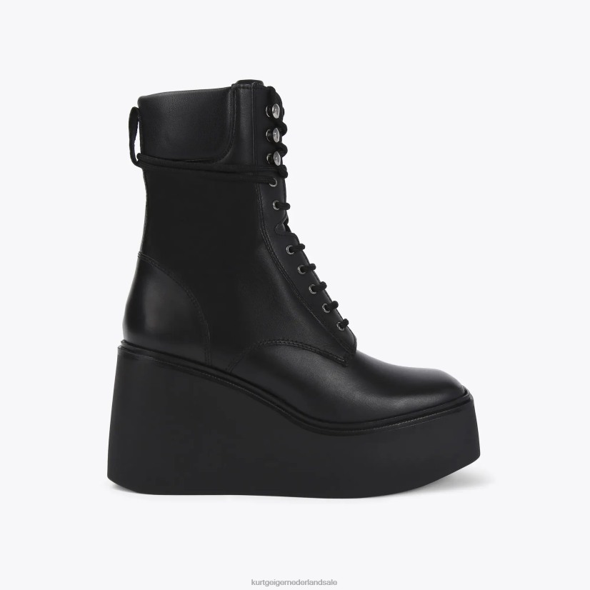vrouwen Kurt Geiger N206R662 Londen statige veterlaars zwart | schoenen