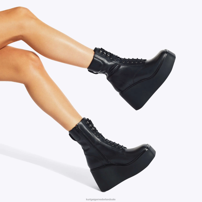 vrouwen Kurt Geiger N206R662 Londen statige veterlaars zwart | schoenen