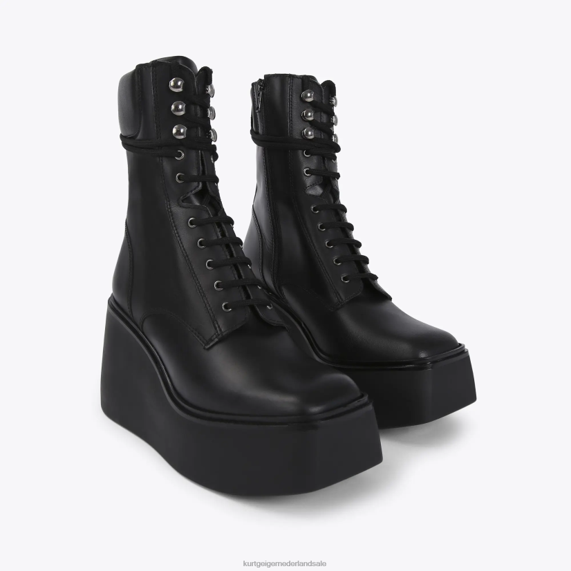 vrouwen Kurt Geiger N206R662 Londen statige veterlaars zwart | schoenen