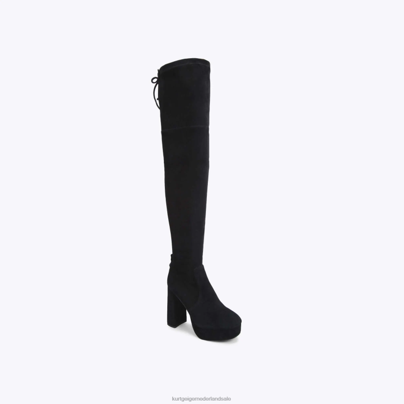 vrouwen Kurt Geiger N206R414 London pierra platform over de knielaars zwart | schoenen