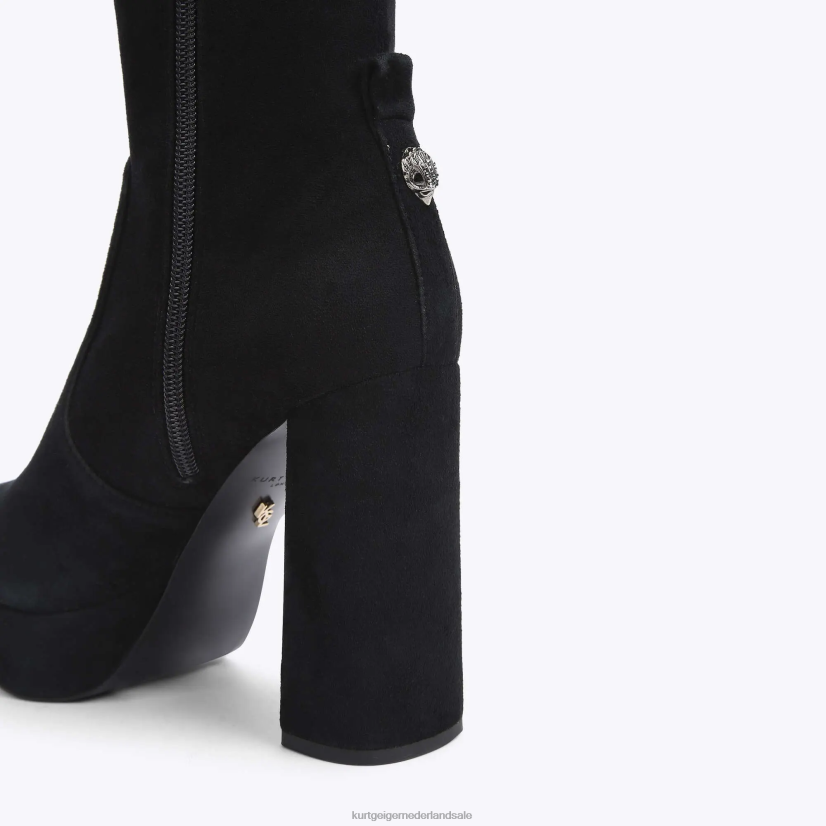 vrouwen Kurt Geiger N206R414 London pierra platform over de knielaars zwart | schoenen