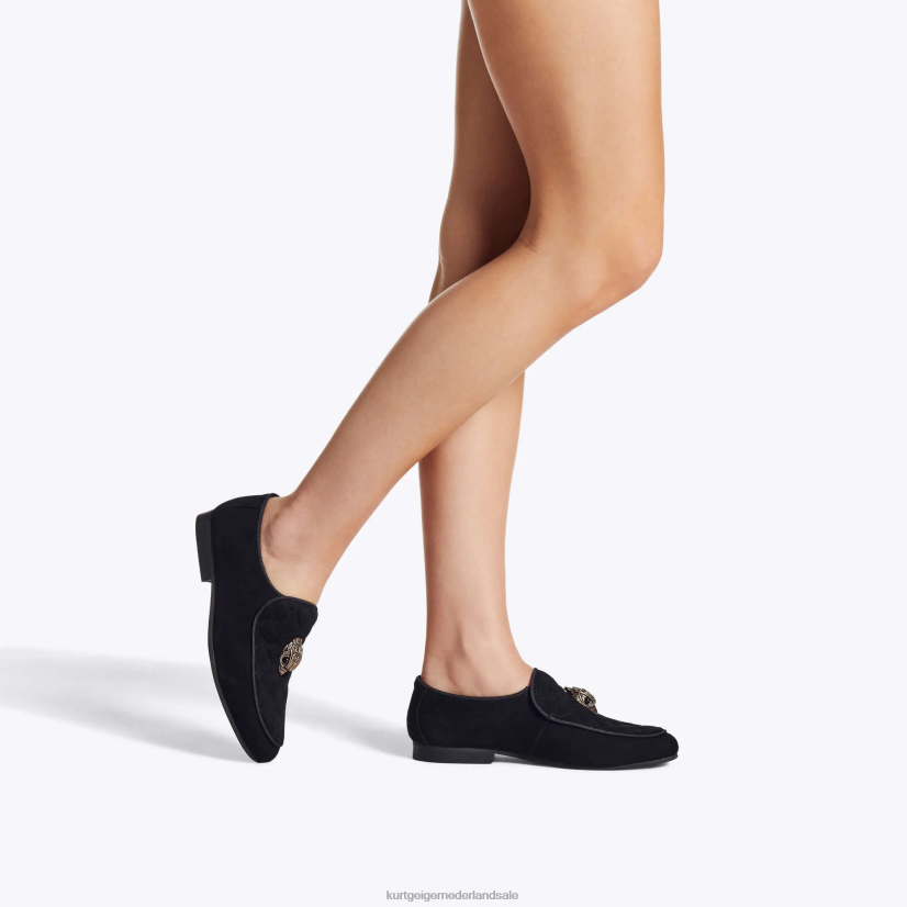 vrouwen Kurt Geiger N206R357 London Holly Eagle-loafer zwart | schoenen