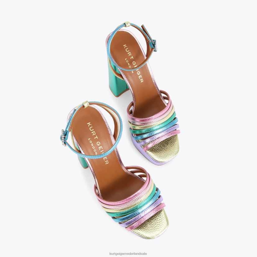 vrouwen Kurt Geiger N206R176 London pierra platform sandaal metalen combinatie | schoenen