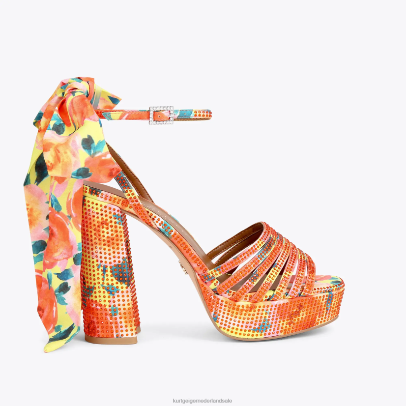vrouwen Kurt Geiger N206R288 London pierra platform met enkelbandje oranje | schoenen