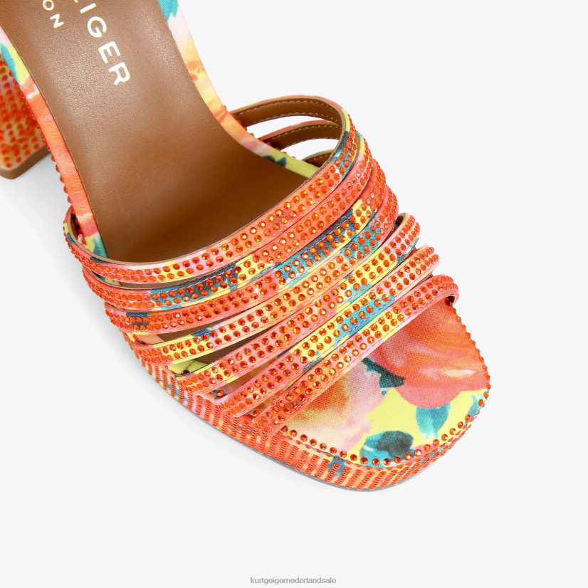 vrouwen Kurt Geiger N206R288 London pierra platform met enkelbandje oranje | schoenen
