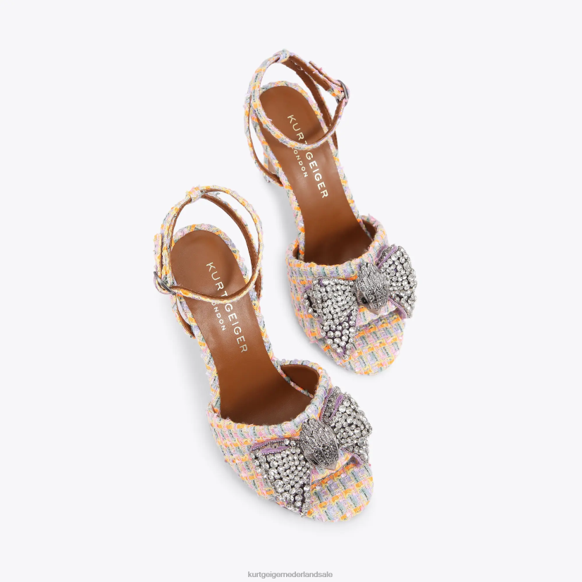 vrouwen Kurt Geiger N206R289 London kensington sandaal met strik oranje | schoenen