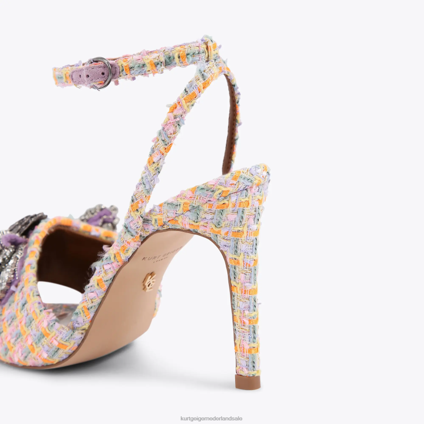 vrouwen Kurt Geiger N206R289 London kensington sandaal met strik oranje | schoenen